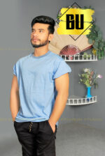 Sky Blue Heather Casual T-Shirt for Men - Image 3