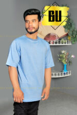 Sky Blue Heather Casual T-Shirt for Men - Image 4