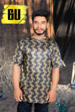 Geometric Metallic Print T-Shirt for Men - Image 3