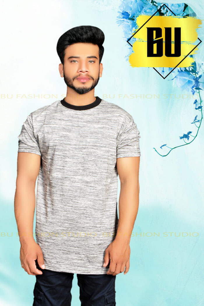 Men’s Casual Grey Melange T-Shirt - Image 5